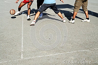 Street Basketball - basketball action Stock Photo