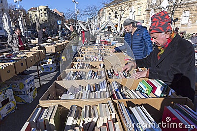 Street books sale in Zagreb Editorial Stock Photo