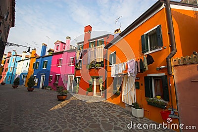 Street of Burano Stock Photo