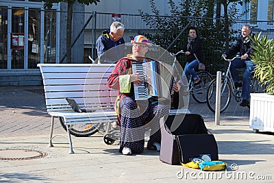 Street busker Editorial Stock Photo