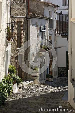 Street in Cadaques, Catalonia Stock Photo