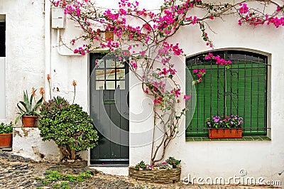 A street of Cadaques, Spain Stock Photo