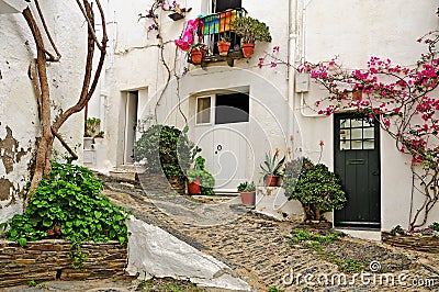 A street of Cadaques, Spain Stock Photo