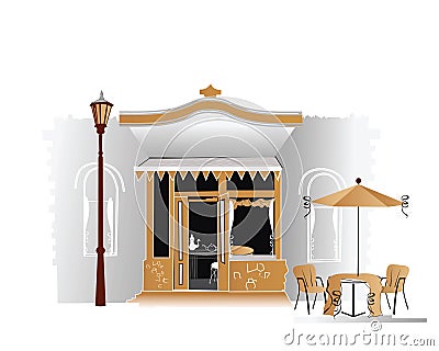 Street cafe Vector Illustration