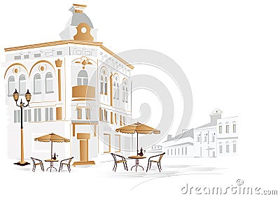 Street cafe Vector Illustration