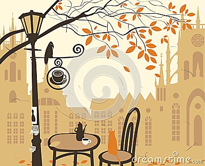 Street cafe Vector Illustration