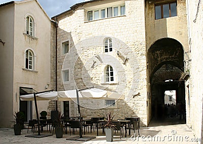 Street cafe in Split. Croatia Stock Photo