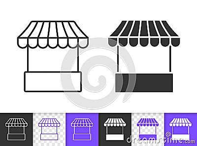 Street Cart fast food market line vector icon Vector Illustration