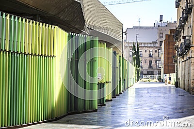 Street of Cartagena next to Molinete Archaelogical Park Editorial Stock Photo