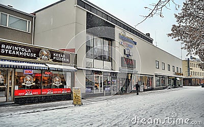 Street in the center of Imatra Editorial Stock Photo