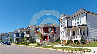 Street of suburban homes Stock Photo