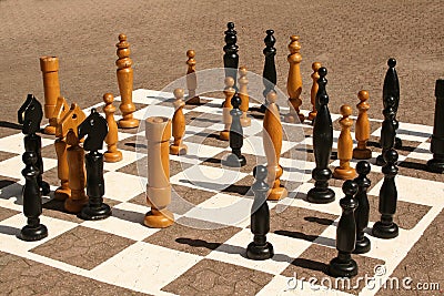 Street Chess outdoor Stock Photo