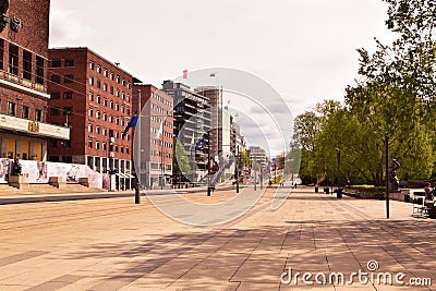 Street in the city Oslo Norway Editorial Stock Photo