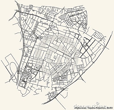 Street city roads map plan of the Altglienicke locality of the Treptow-KÃ¶penick borough Vector Illustration