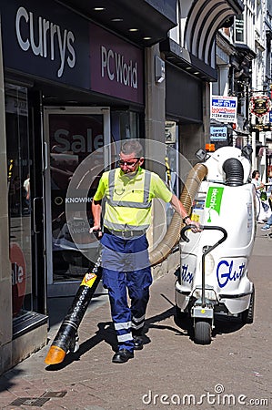 Street cleaner, Chester. Editorial Stock Photo