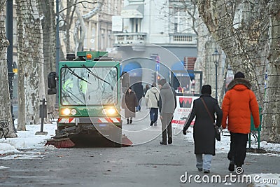 Street cleaner in Zrinjevac park Editorial Stock Photo