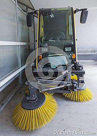 Street cleaning vehicle Stock Photo