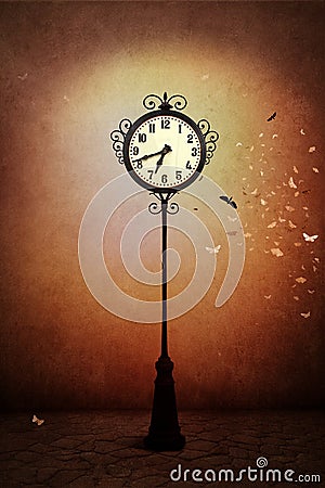 street clock Cartoon Illustration