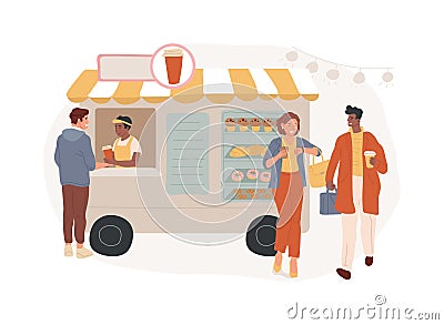 Street coffee isolated concept vector illustration. Vector Illustration