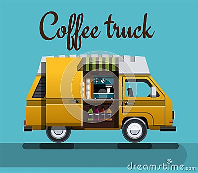 Street coffee machine Vector Illustration