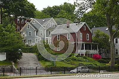 A Street of early 20th century homes Stock Photo