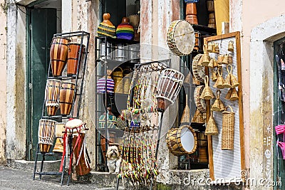 Street commerce in Pelourinho, Salvador Stock Photo