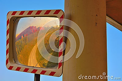 Street convex mirror Stock Photo