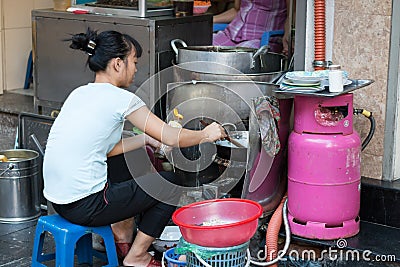 Street cooking Editorial Stock Photo