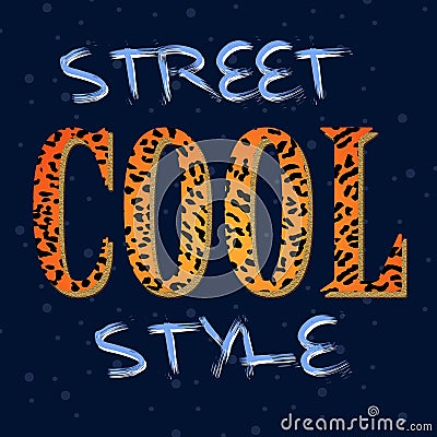 Street cool style text design navy color background Stock Photo