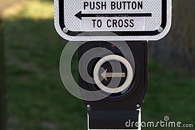 Street Crossing Button Stock Photo