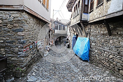 Street in Cumalikizik Village, Bursa, Turkey Stock Photo