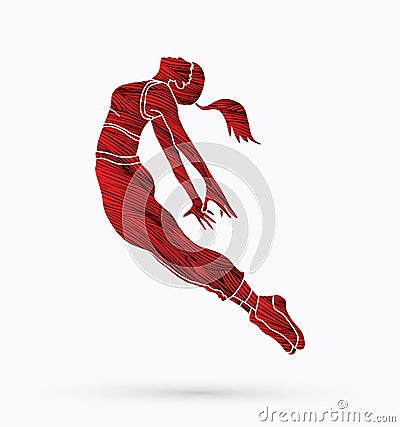 Street Dance, Dancer action graphic vector. Vector Illustration