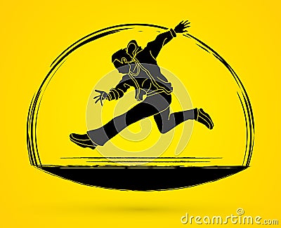 Street Dance, Dancer action graphic vector. Vector Illustration