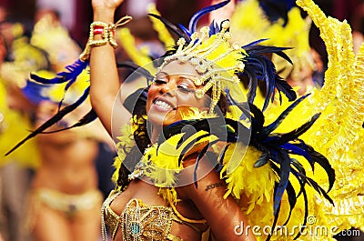 A street dancer at London Notting Hill Carnival Editorial Stock Photo