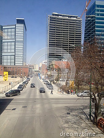 Downtown Winnipeg Editorial Stock Photo