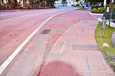 Street drainage water system florida usa Editorial Stock Photo