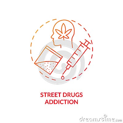 Street drugs addiction concept icon Vector Illustration