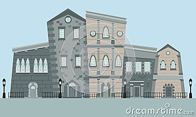 Street English Town Vector Illustration