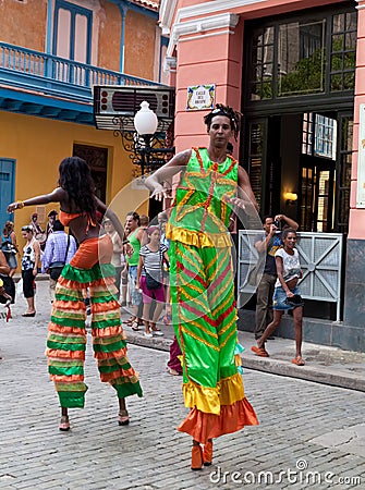 Street entertainers in Old Havana Editorial Stock Photo