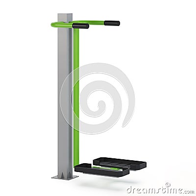 Street exercise equipment for gaining muscle mass and recovering from injuries on a white background. Clipping path included. Stock Photo