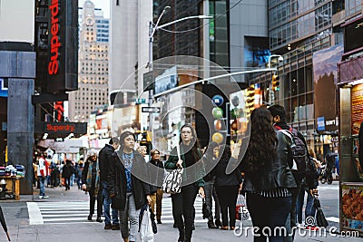 Street fashion in New York, Manhattan. Editorial Stock Photo