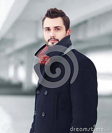 Street fashion portrait handsome man Stock Photo