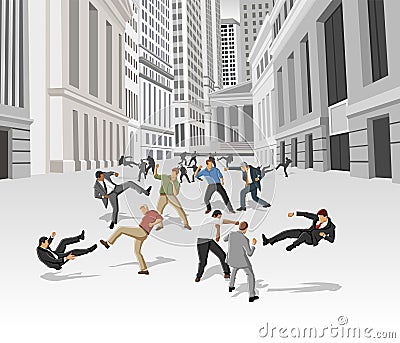 Street fight Vector Illustration