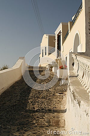 Street in Fira city Stock Photo