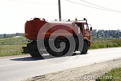Street flusher machine or special cleaning machinery with clipping pth Stock Photo