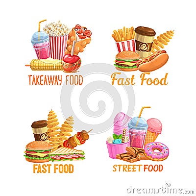 Street food banners Vector Illustration