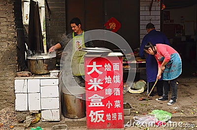 Street Food Being Cooked, Kaifeng, Henan, China Editorial Stock Photo