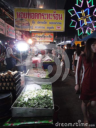 Street food , Buddha festival, Samutprakarn ,Thailand. Editorial Stock Photo