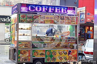 Street food cart in New York Editorial Stock Photo