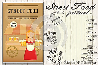 Street Food Festival Vector Illustration